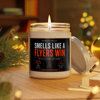 Smells Like a Flyers Win Candle | Philadelphia Hockey Fan Gift | 9oz Soy Candle with White Lid | Philly Sports Candle | Game Day Lucky Candle
