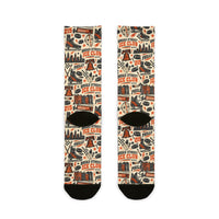Broad Street Ice Club Socks, Philadelphia Hockey Socks, Orange and Black Game Day Socks, Philly Hockey Fan Gift