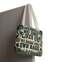 No One Likes Us We Bring Our Own Bags Tote, Philadelphia Football Fan Gift, Philly Game Day Bag, Green Sports Tote