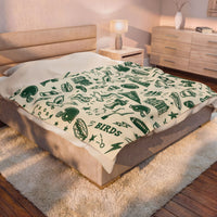 Philadelphia Football Blanket, Philly Bird Gang Velveteen Plush Throw, Sundays Are for the Birds Game Day Gift, Philly Sports Decor