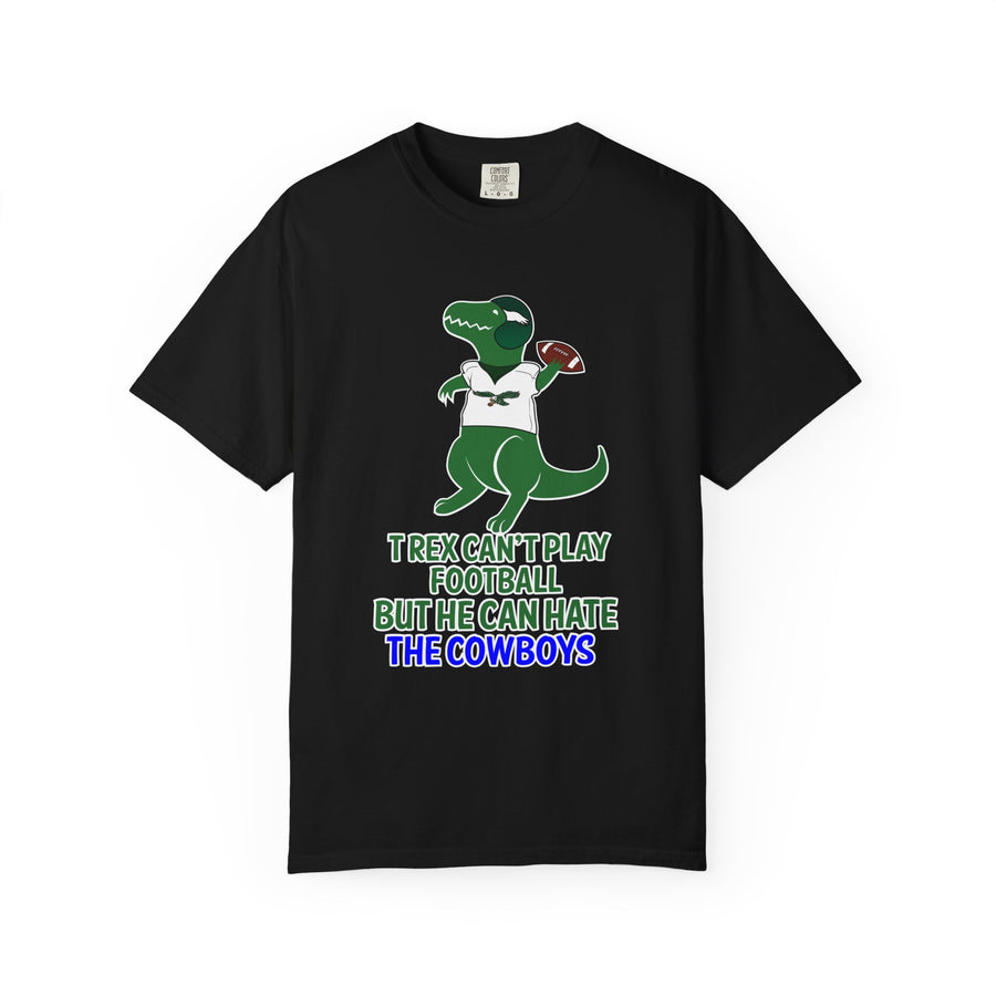 T-Rex Hates The Cowboys Unisex Garment-Dyed T-shirt