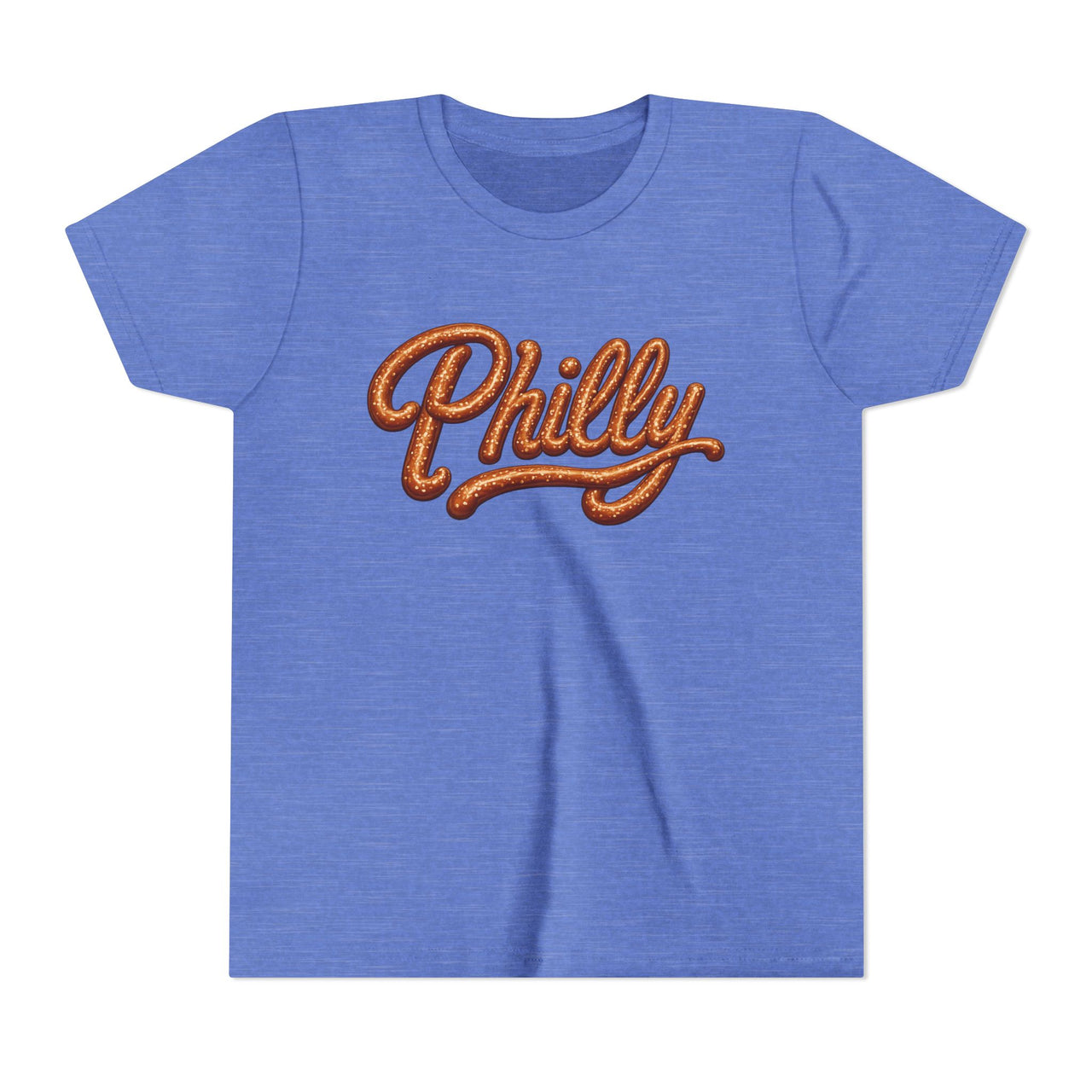 Youth Tee — "Philly" Retro Script Kids T‑Shirt (Vintage Orange Curl)