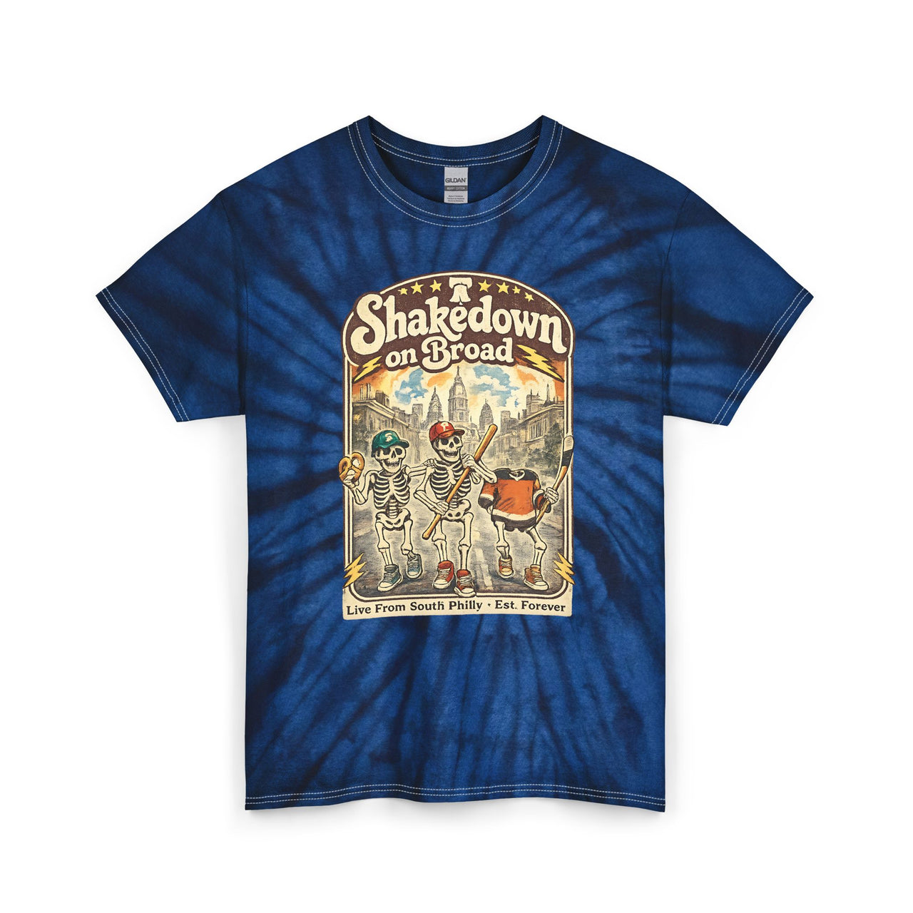 Shakedown on Broad Street Tie Dye Shirt Philly Sports Philadelphia Hockey & Baseball Parking Lot Shirt  Psychedelic Philly Tie Dye Tee