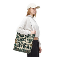 No One Likes Us We Bring Our Own Bags Tote, Philadelphia Football Fan Gift, Philly Game Day Bag, Green Sports Tote