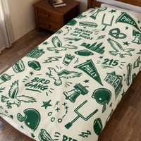Philadelphia Football Blanket, Philly Bird Gang Velveteen Plush Throw, Sundays Are for the Birds Game Day Gift, Philly Sports Decor