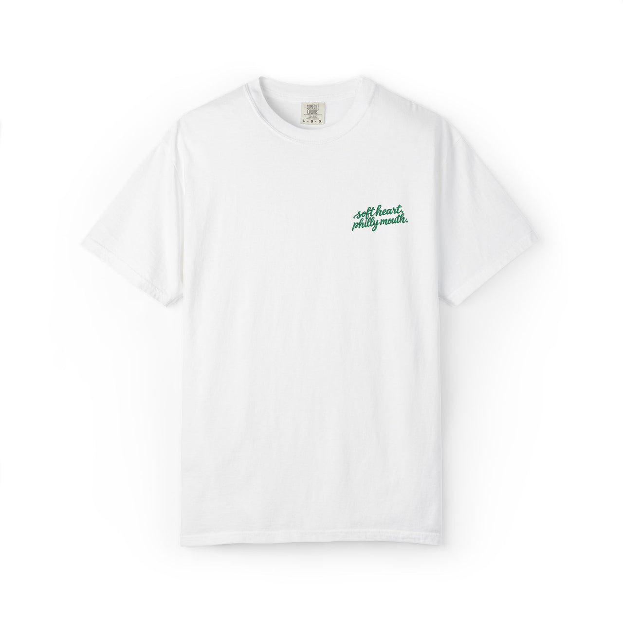 Soft Heart Philly Mouth Embroidered Shirt, Philadelphia Tee, Comfort Colors 1717, Philly Girl Gift, Left Chest Embroidery