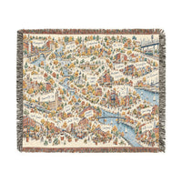 Philadelphia Neighborhood Map Woven Blanket, Philly Cityscape Throw, Philadelphia Gift for Home, Pennsylvania Housewarming Gift