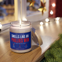Smells Like a Phillies Win Candle – Funny Philadelphia Baseball Fan Gift, Philly Sports Soy Candle, Game Day Decor, Phillies-Inspired Home Fragrance