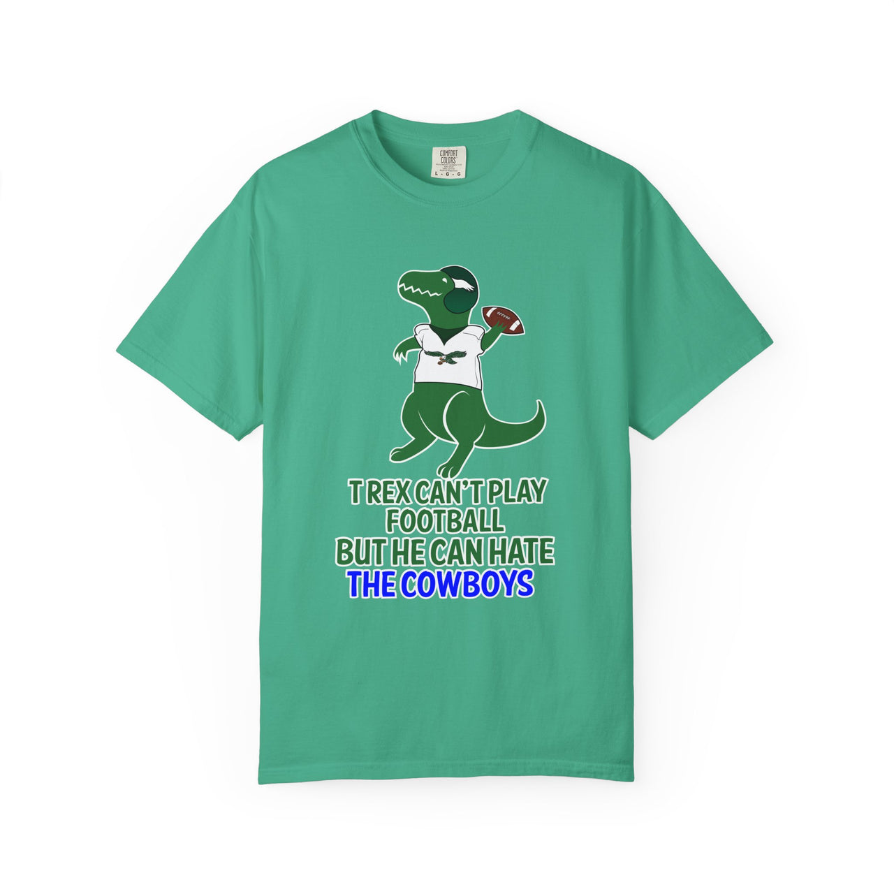 T-Rex Hates The Cowboys Unisex Garment-Dyed T-shirt