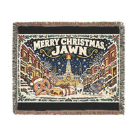 Merry Christmas Jawn Philly Woven Blanket, Philadelphia Holiday Gift