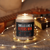 Smells Like a Flyers Win Candle | Philadelphia Hockey Fan Gift | 9oz Soy Candle with White Lid | Philly Sports Candle | Game Day Lucky Candle