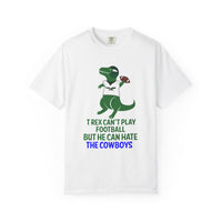 T-Rex Hates The Cowboys Unisex Garment-Dyed T-shirt