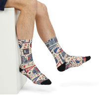 Philadelphia Basketball Socks, Philly Hoops Gift, Red White Blue Sports Socks, Ring the Bell Basketball Fan Gift