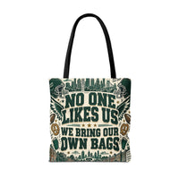 No One Likes Us We Bring Our Own Bags Tote, Philadelphia Football Fan Gift, Philly Game Day Bag, Green Sports Tote
