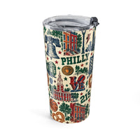 Philadelphia Tumbler, Philly Gift, 215 Travel Cup, Pennsylvania Souvenir, Philly Sports Fan Gift, Vintage City Collage, 20 oz Tumbler