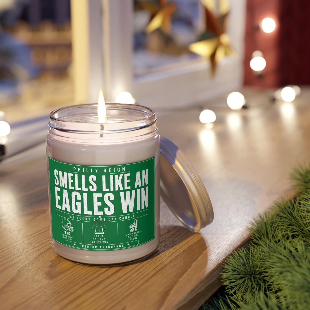 Smells Like an Eagles Win Candle Funny Philadelphia Football Fan Gift Philly Sports Soy Candle Game Day Decor Eagles Inspired Home Fragrance