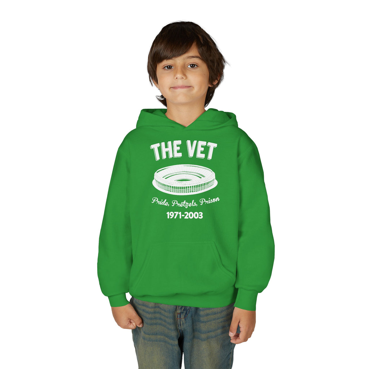 Kids The Vet Hoodie | Youth Gildan 18500B Retro Philadelphia Stadium Sweatshirt