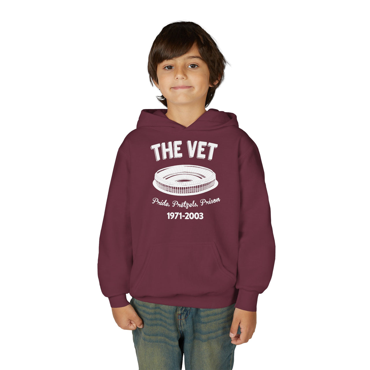 Kids The Vet Hoodie | Youth Gildan 18500B Retro Philadelphia Stadium Sweatshirt