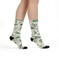 Philly Birds Crew Socks, Philadelphia Football Fan Socks, Green Game Day Socks, Philly Gift, All Over Print Socks