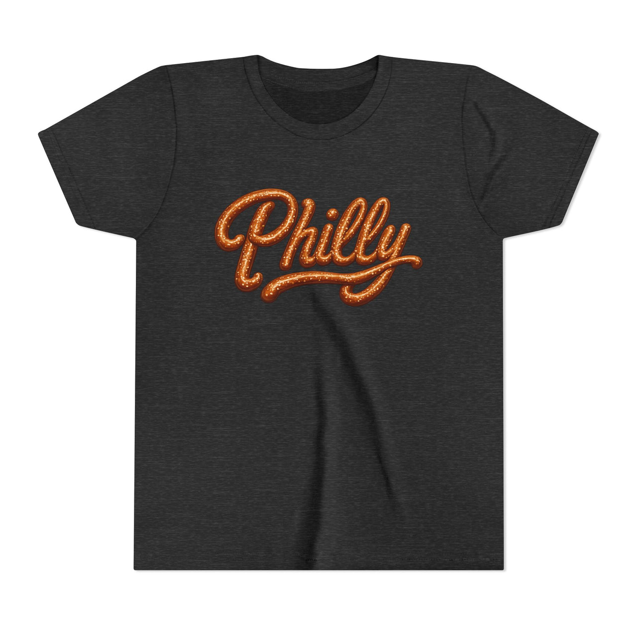 Youth Tee — "Philly" Retro Script Kids T‑Shirt (Vintage Orange Curl)