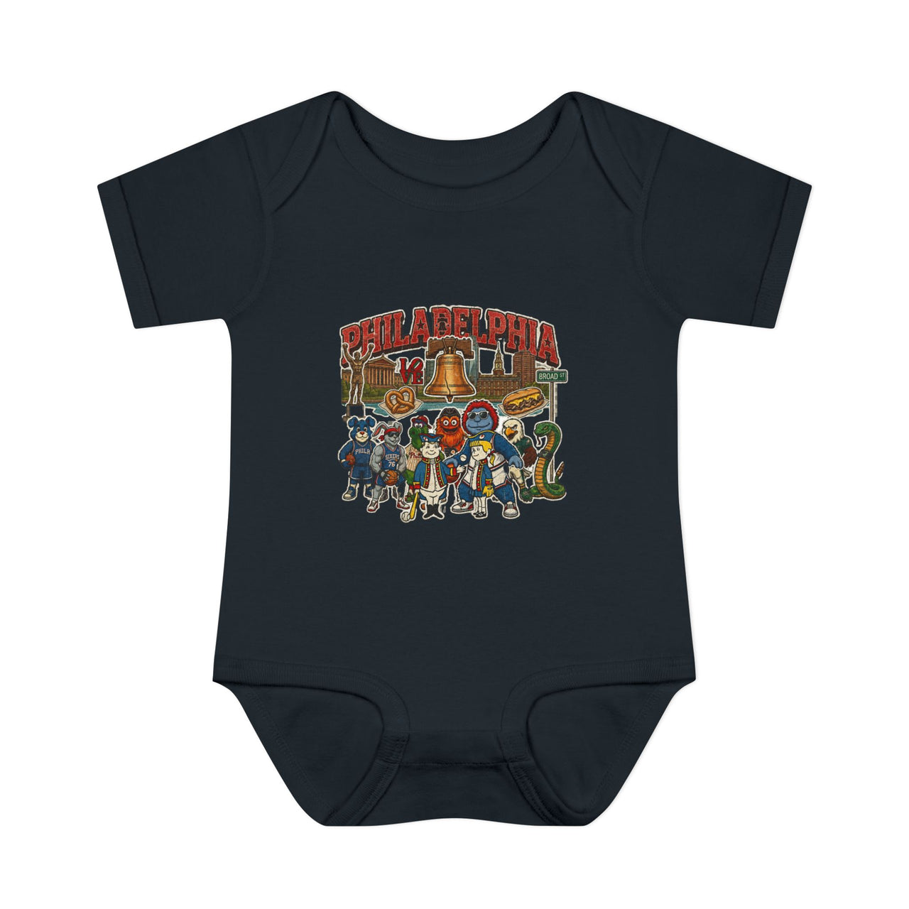 Philadelphia Icons Infant Bodysuit | Rabbit Skins 4400 Philly Baby Onesie