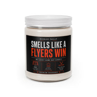Smells Like a Flyers Win Candle | Philadelphia Hockey Fan Gift | 9oz Soy Candle with White Lid | Philly Sports Candle | Game Day Lucky Candle