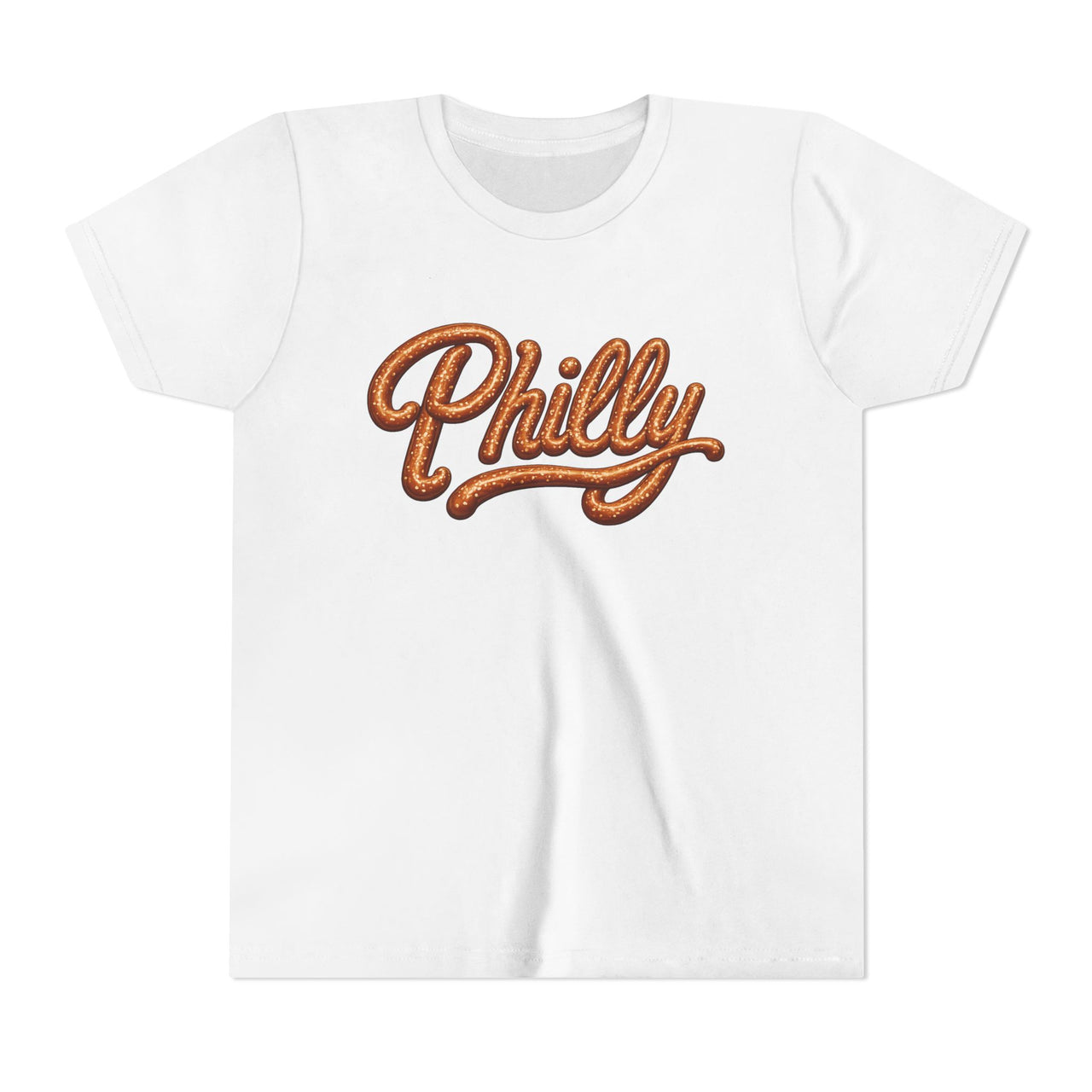 Youth Tee — "Philly" Retro Script Kids T‑Shirt (Vintage Orange Curl)