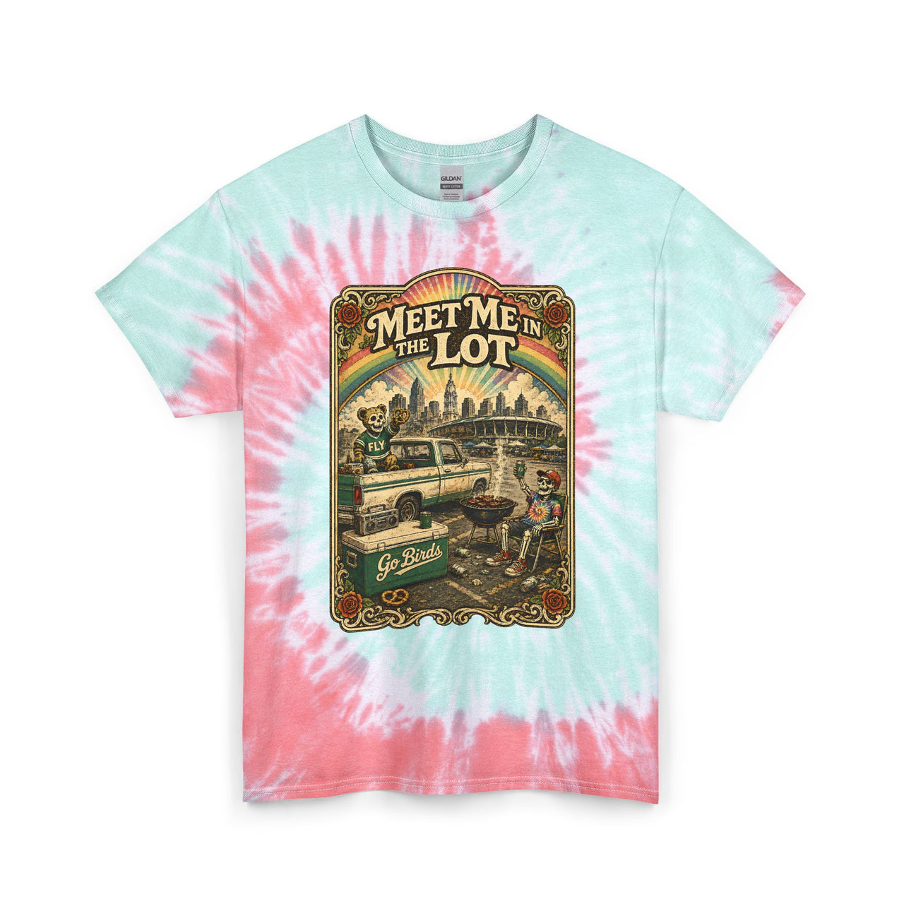 Meet Me in the Lot Shirt Philly Football Tailgate Tee Go Birds Parking Lot Shirt Philadelphia Tie Dye Graphic Tee Vintage Philly Apparel