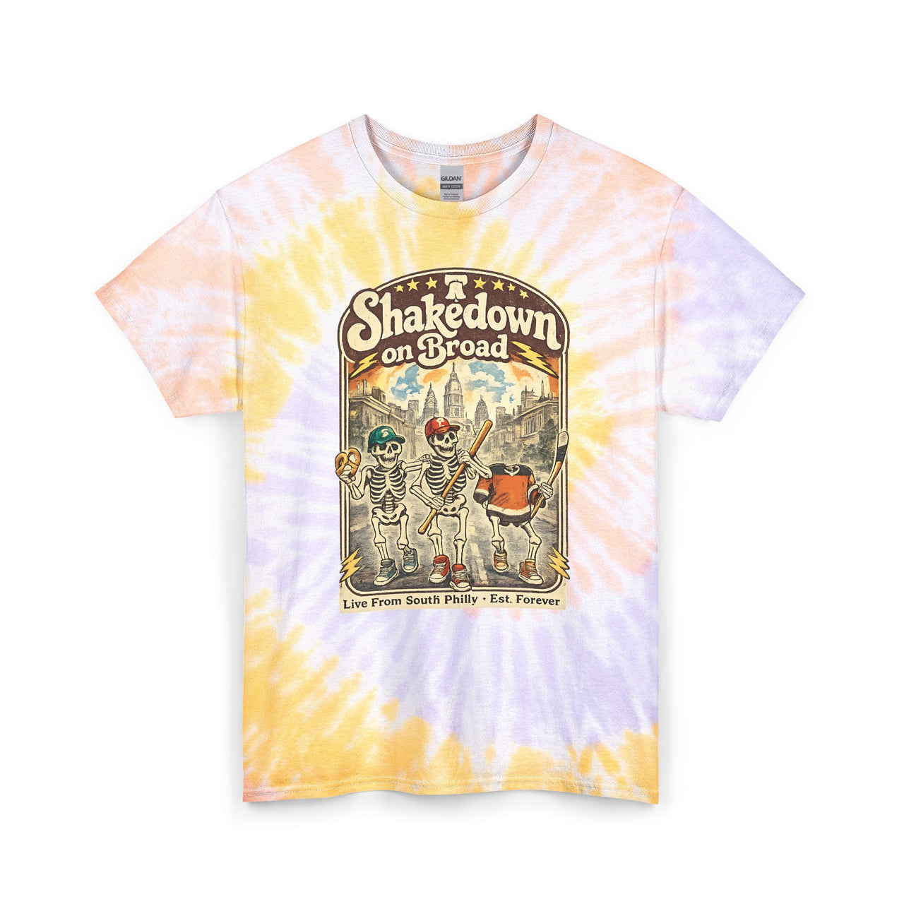 Shakedown on Broad Street Tie Dye Shirt Philly Sports Philadelphia Hockey & Baseball Parking Lot Shirt  Psychedelic Philly Tie Dye Tee
