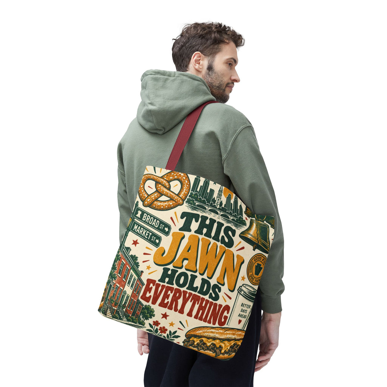 This Jawn Holds Everything Tote Bag, Funny Philadelphia Gift, Philly All Over Print Bag, Unique Pennsylvania Souvenir
