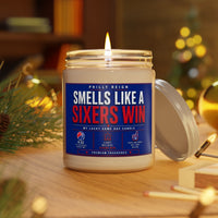 Smells Like a Sixers Win Candle – Funny Philadelphia Basketball Fan Gift, Philly Sports Soy Candle, Game Day Decor, Basketball-Inspired Home Fragrance