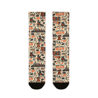 Broad Street Ice Club Socks, Philadelphia Hockey Socks, Orange and Black Game Day Socks, Philly Hockey Fan Gift