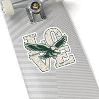 Philly LOVE Birds Sticker, Philadelphia Football Decal, Vintage Green Eagle Sticker, Game Day Gift, Philly Sports Sticker