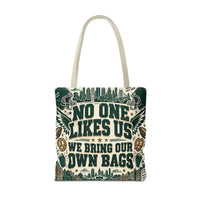 No One Likes Us We Bring Our Own Bags Tote, Philadelphia Football Fan Gift, Philly Game Day Bag, Green Sports Tote