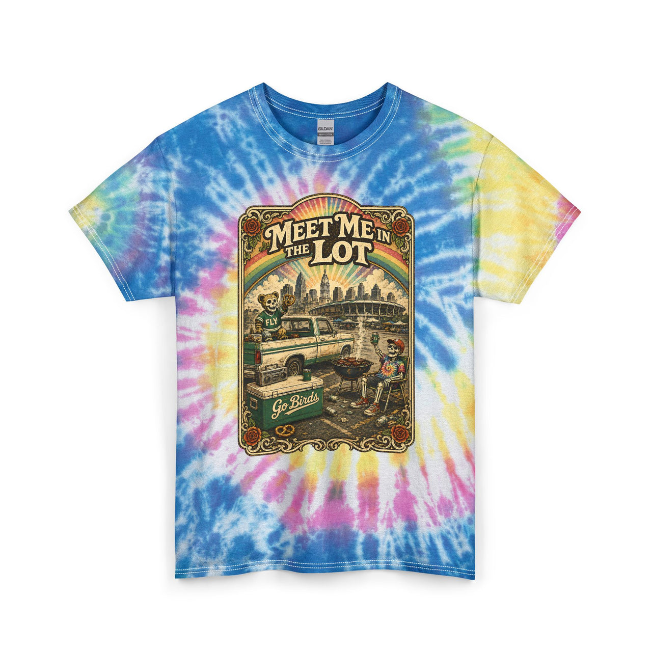 Meet Me in the Lot Shirt Philly Football Tailgate Tee Go Birds Parking Lot Shirt Philadelphia Tie Dye Graphic Tee Vintage Philly Apparel