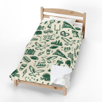 Philadelphia Football Blanket, Philly Bird Gang Velveteen Plush Throw, Sundays Are for the Birds Game Day Gift, Philly Sports Decor