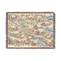 Philadelphia Neighborhood Map Woven Blanket, Philly Cityscape Throw, Philadelphia Gift for Home, Pennsylvania Housewarming Gift
