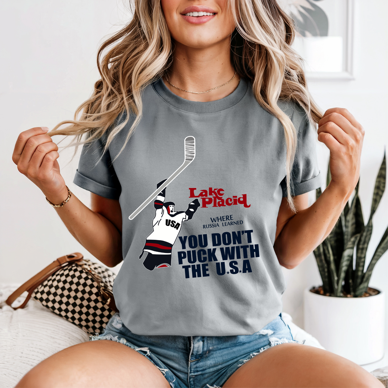 Lake Placid Hockey T-Shirt — "You Don't Puck With the U.S.A."