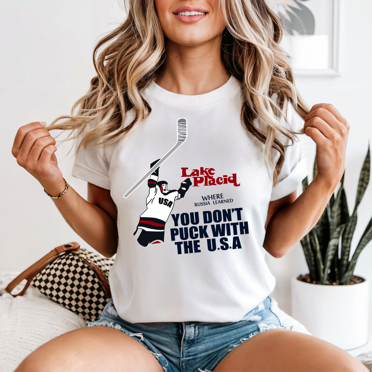 Lake Placid Hockey T-Shirt — "You Don't Puck With the U.S.A."
