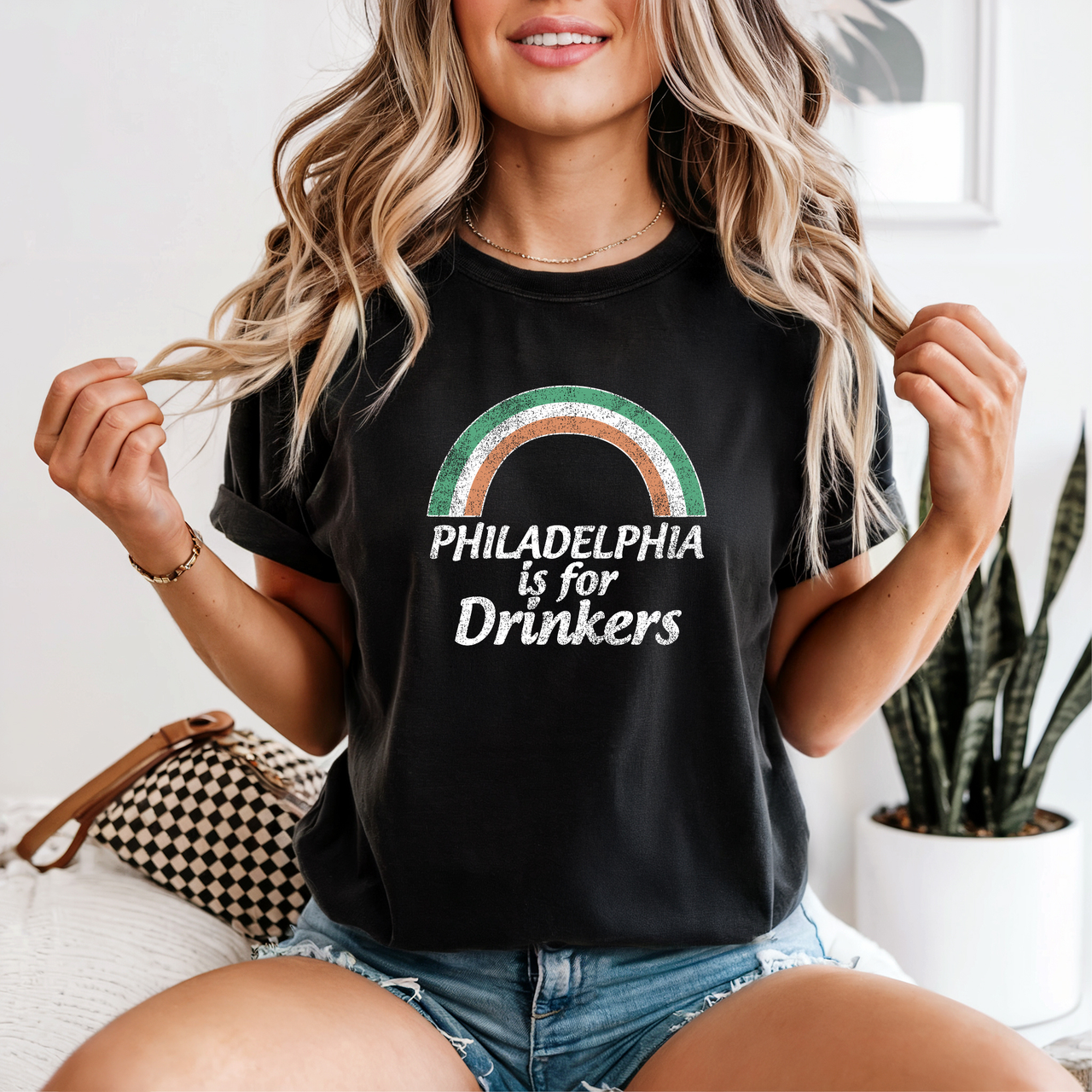 Philadelphia Is for Drinkers T-Shirt — Retro Rainbow Bar Pub Tee