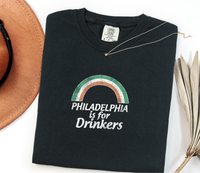 Philadelphia Is for Drinkers T-Shirt — Retro Rainbow Bar Pub Tee