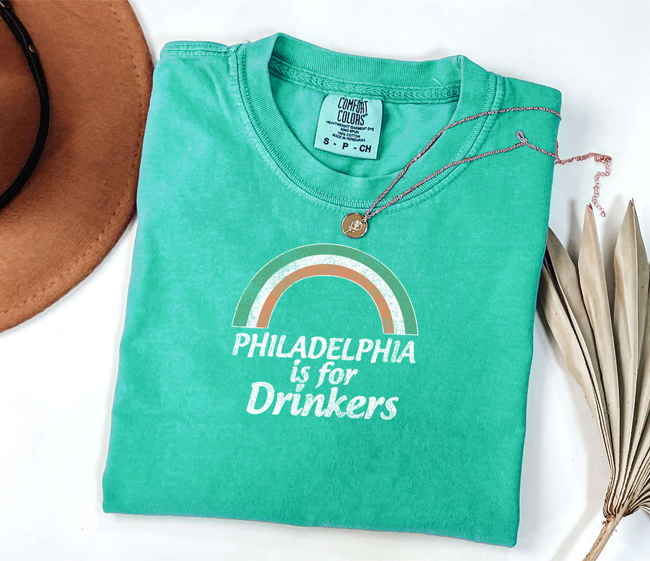 Philadelphia Is for Drinkers T-Shirt — Retro Rainbow Bar Pub Tee
