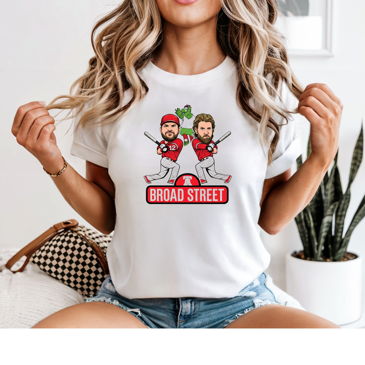 Broad Street Baseball Cartoon Tee — 'Broad Street' Graphic T-Shirt