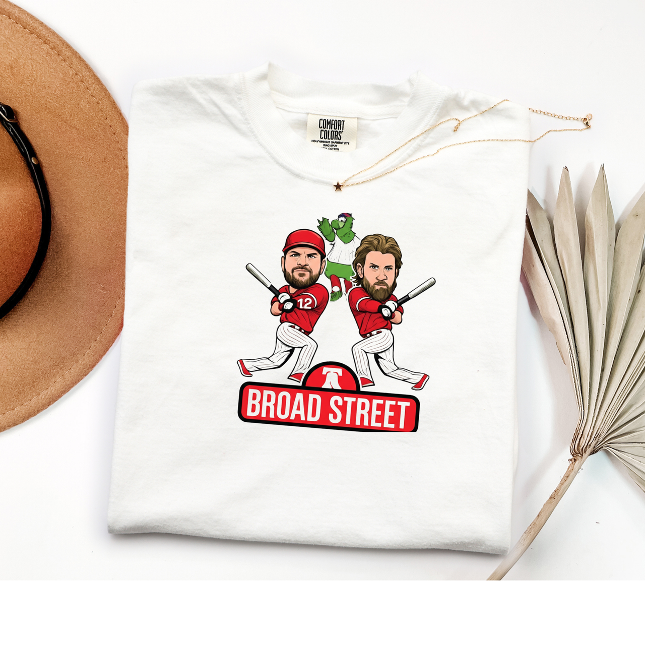 Broad Street Baseball Cartoon Tee — 'Broad Street' Graphic T-Shirt