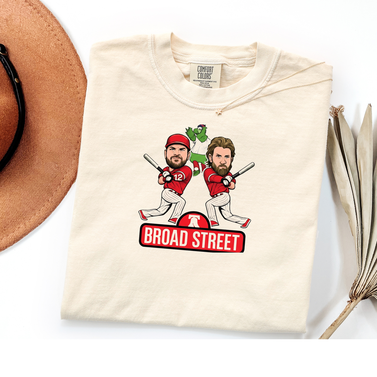 Broad Street Baseball Cartoon Tee — 'Broad Street' Graphic T-Shirt