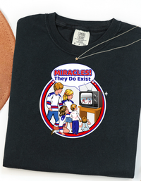 Miracles They Do Exist T-Shirt USA Hockey Retro Themed Tee 1980