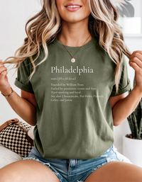 Philadelphia Definition T-Shirt Vintage City Text Tee Namesake