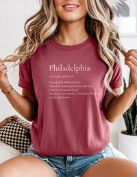 Philadelphia Definition T-Shirt Vintage City Text Tee Namesake