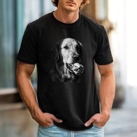 Philly Golden Retriever Cheesesteak T-Shirt | Dog Face Photo Tee, Black Graphic Shirt
