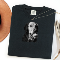 Philly Golden Retriever Cheesesteak T-Shirt | Dog Face Photo Tee, Black Graphic Shirt